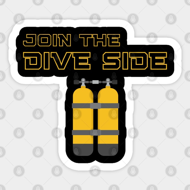 join the dive side, funny graphics for diving addict Sticker by in leggings